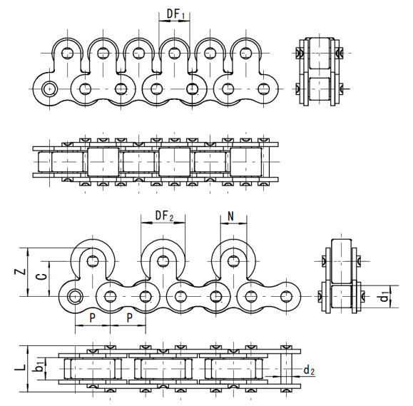 不銹鋼頂滾輪輸送鏈